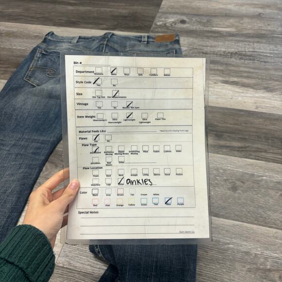 Vintage Silver Jeans Faded Blue Mens 40x30 Straight Stretch Mid Wash Denim Jeans - Picture 13 of 13